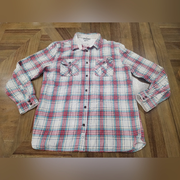 Vans Off the Wall Plaid Flannel Shirt Mens XL Button Long Sleeve Mid-Weight - Picture 1 of 9